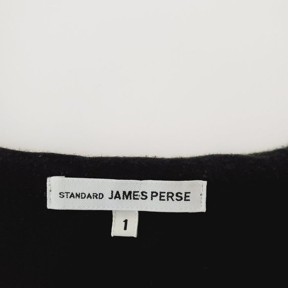 JAMES PERSE 100% Pima Cotton Black Slub T-shirt SMALL size 1 - Picture 7 of 11